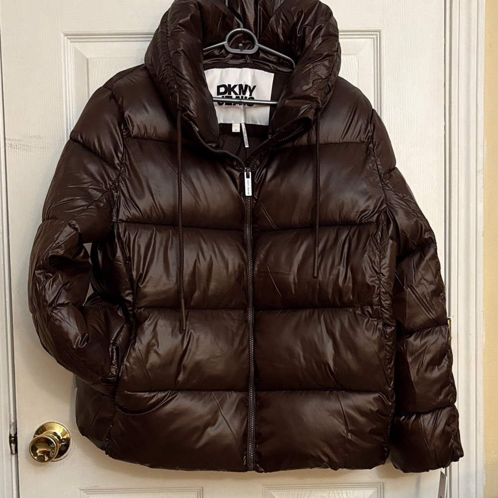 DKNY Dark Brown Quilted Jacket